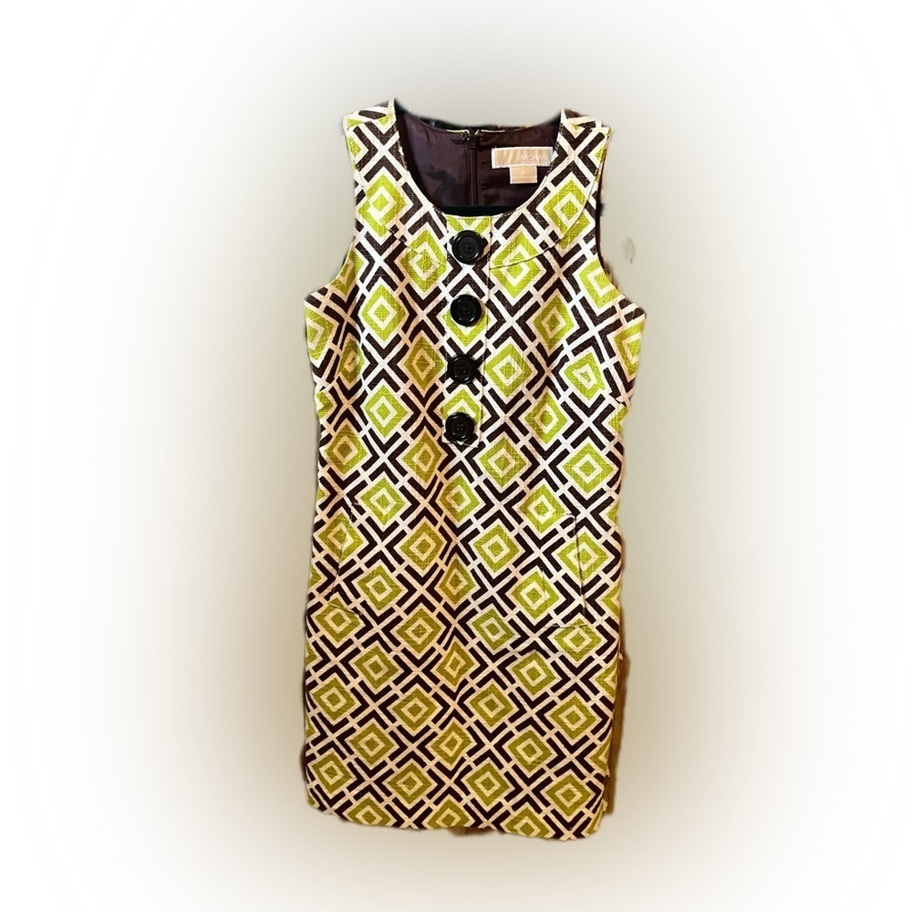 Michael Kors size 0 sleeveless dress green & brown